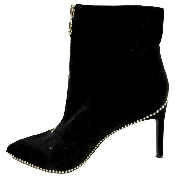 Bar III Brigete Womens black Front-Zip Booties studded mid sole. 4” heel size 7 - Picture 3 of 8